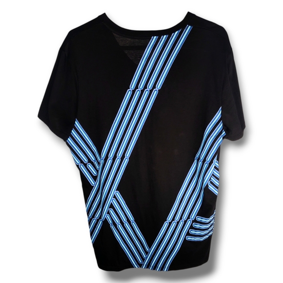 Armani Exchange AX T-Shirt Men Color Black and Blue Size Large - Picture 2 of 4